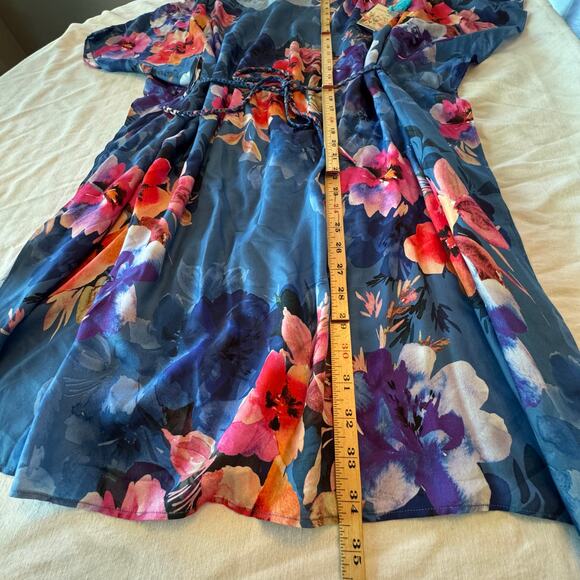 NEW W TAGS Johnny Was Women's SUMMER DAYS DRESS WITH BRAIDED TIE XS Floral Silk - Picture 8 of 10
